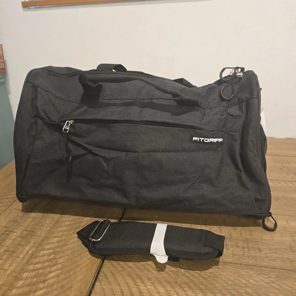 NWT FitGriff  Black Sports Gym Bag V1